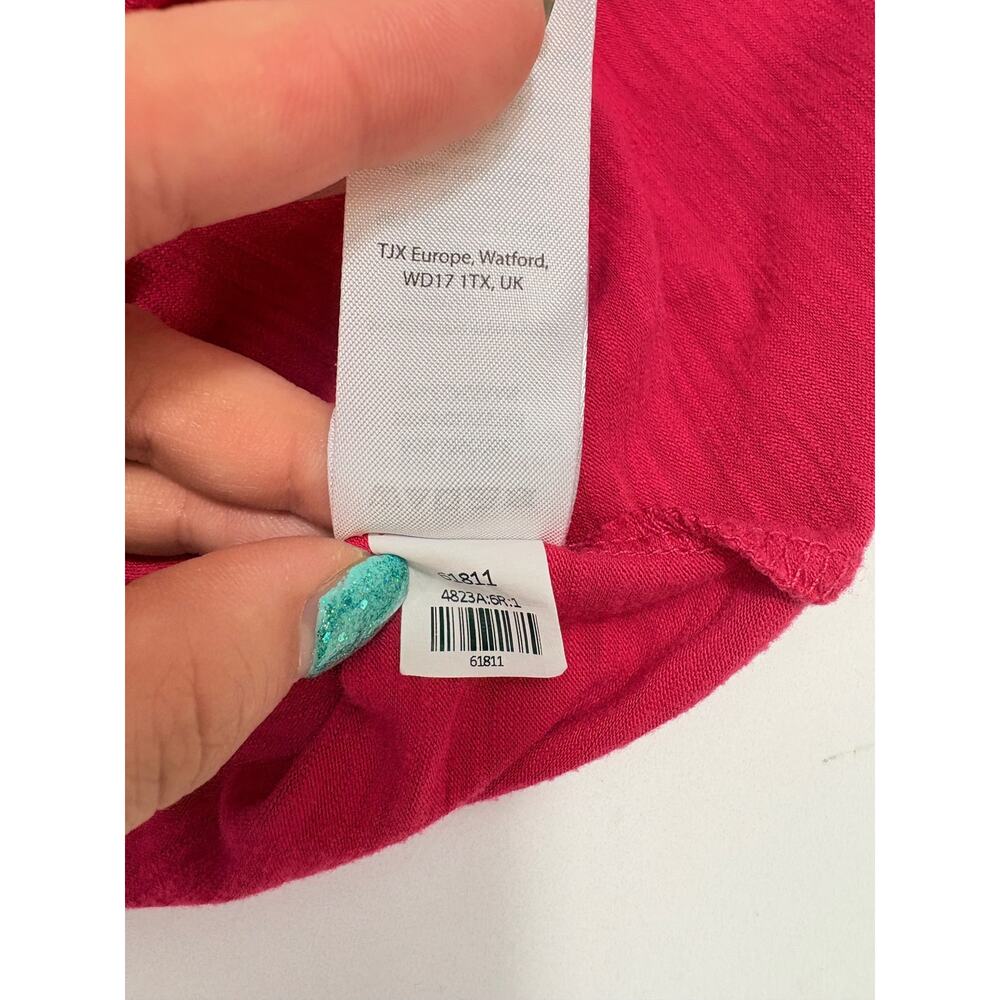 Rachel Zoe Tie Front Top Red Coral Button Front Lightweight Summer Vacation- M - Picture 10 of 12